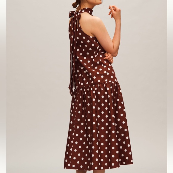 Anthropologie Maeve Halter Drop-Waist Midi Dress - Picture 3 of 5